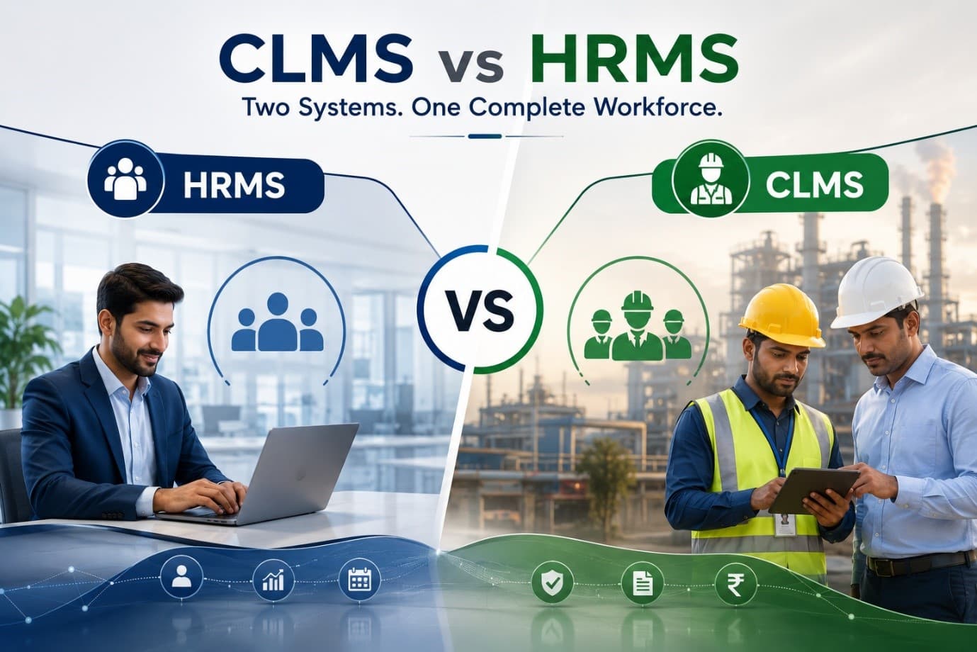 Comparison of a Contract Labour Management System (CLMS) and an HRMS for workforce management